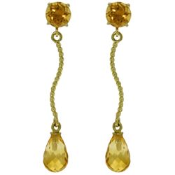 ALARRI 4.3 Carat 14K Solid Gold Danglings Earrings Natural Citrine