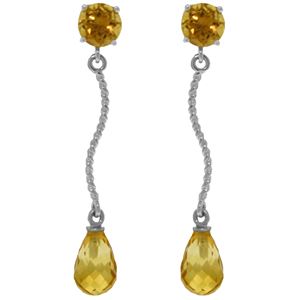 ALARRI 4.3 CTW 14K Solid White Gold Danglings Earrings Natural Citrine