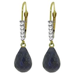 ALARRI 17.75 Carat 14K Solid Gold Helena Sapphire Diamond Earrings