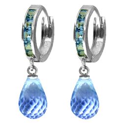 ALARRI 5.35 CTW 14K Solid White Gold Gem Proud Blue Topaz Earrings