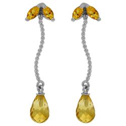 ALARRI 3.4 Carat 14K Solid White Gold Sandcastles Citrine Earrings