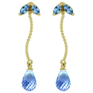 ALARRI 3.4 CTW 14K Solid Gold Breeze Blue Topaz Earrings