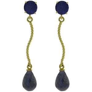 ALARRI 7.9 CTW 14K Solid Gold Dangling Earrings Natural Sapphire