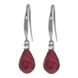 ALARRI 6.7 CTW 14K Solid White Gold Ruby Diamond Earrings