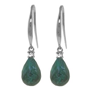 ALARRI 6.7 Carat 14K Solid White Gold Opposites Attract Emerald Diamond Earrings