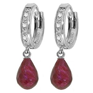 ALARRI 6.64 Carat 14K Solid White Gold Forefront Ruby Diamond Earrings