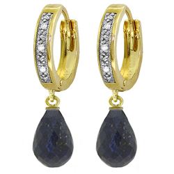 ALARRI 6.64 CTW 14K Solid Gold Tres Chic Sapphire Diamond Earrings