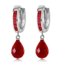 ALARRI 7.8 Carat 14K Solid White Gold Classic Stays Ruby Earrings