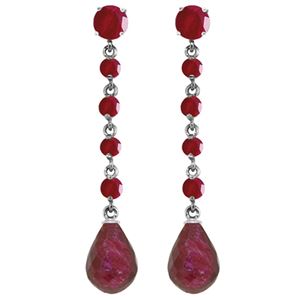 ALARRI 31.6 CTW 14K Solid White Gold Red Daylight Ruby Earrings