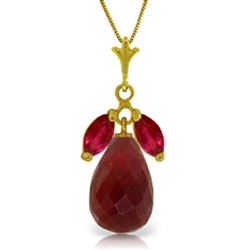 ALARRI 9.3 Carat 14K Solid Gold No Dull Winter Ruby Necklace