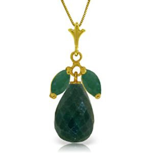 ALARRI 9.3 Carat 14K Solid Gold There We Sat Emerald Necklace