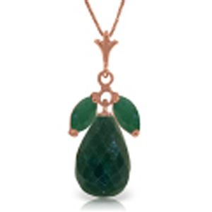 ALARRI 14K Solid Rose Gold Necklace w/ Natural Emeralds