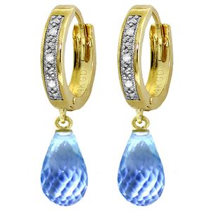 ALARRI 4.54 Carat 14K Solid Gold Tres Chic Blue Topaz Diamond Earrings