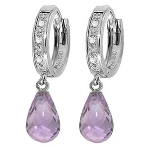 ALARRI 4.54 Carat 14K Solid White Gold Zelda Amethyst Diamond Earrings