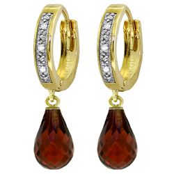 ALARRI 4.54 Carat 14K Solid Gold Tres Chic Garnet Diamond Earrings