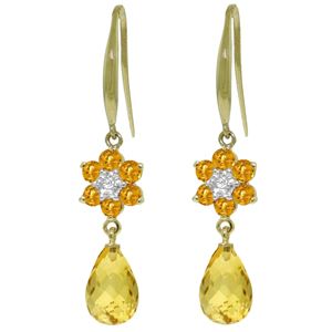 ALARRI 5.51 Carat 14K Solid Gold Botanica Citrine Diamond Earrings