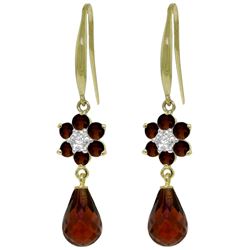 ALARRI 5.51 Carat 14K Solid Gold Botanica Garnet Diamond Earrings