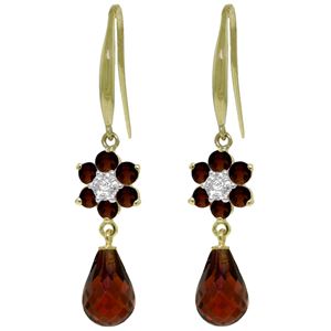 ALARRI 5.51 Carat 14K Solid Gold Botanica Garnet Diamond Earrings