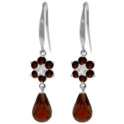 ALARRI 5.51 Carat 14K Solid White Gold Inebriated Garnet Diamond Earrings