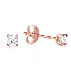 ALARRI 14K Solid Rose Gold Stud Earrings w/ 0.25 Carat Natural Diamonds