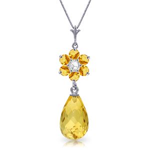 ALARRI 2.78 Carat 14K Solid White Gold Possible Worlds Citrine Diamond Necklace