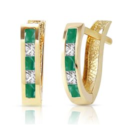 ALARRI 1.26 Carat 14K Solid Gold Italia Emerald Whote Topaz Earrings