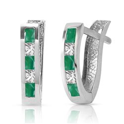 ALARRI 1.26 Carat 14K Solid White Gold Inevitable You Emerald White Topaz Earrings