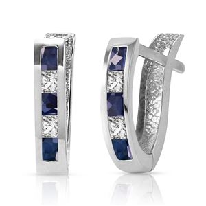 ALARRI 1.26 Carat 14K Solid White Gold Best You Sapphire White Topaz Earrings