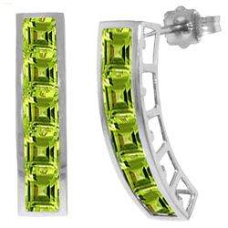 ALARRI 4.5 Carat 14K Solid White Gold Passionate Longing Peridot Earrings