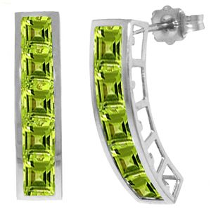 ALARRI 4.5 Carat 14K Solid White Gold Passionate Longing Peridot Earrings