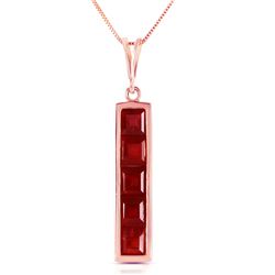 ALARRI 14K Solid Rose Gold Necklace w/ Natural Rubies