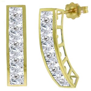 ALARRI 4.5 Carat 14K Solid Gold Earrings Natural White Topaz
