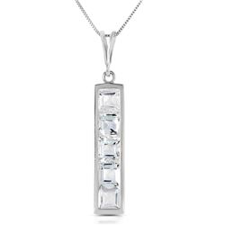 ALARRI 2.25 Carat 14K Solid White Gold Labor Of Love Aquamarine Necklace