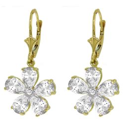 ALARRI 4.43 CTW 14K Solid Gold Zahra White Topaz Diamond Earrings