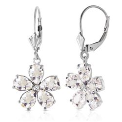 ALARRI 4.43 Carat 14K Solid White Gold Share Your Story White Topaz Diamond Earrings