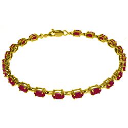 ALARRI 8 Carat 14K Solid Gold Tennis Bracelet Natural Ruby