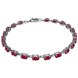 ALARRI 8 Carat 14K Solid White Gold Tennis Bracelet Natural Ruby