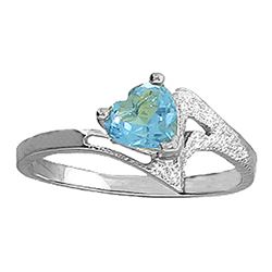 ALARRI 0.6 CTW Sterling Silver Ring Natural Heart Blue Topaz