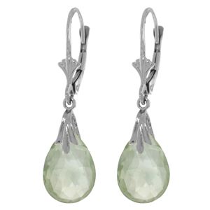 ALARRI 6 Carat Silver Leverback Earrings Natural Green Amethyst