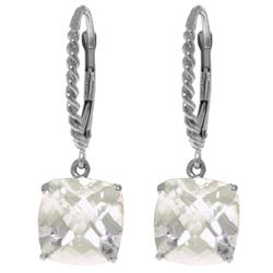 ALARRI 7.2 Carat Silver Leverback Earrings Natural White Topaz