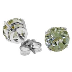 ALARRI 3.1 Carat Sterling Silver Stud Earrings Natural Green Amethyst