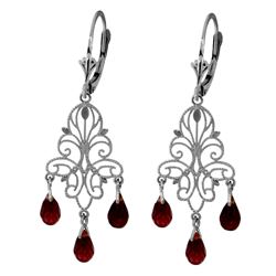 ALARRI 3.75 Carat Silver Chandelier Earrings Natural Garnet