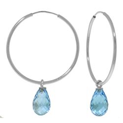 ALARRI 4.5 Carat 14K Solid White Gold Boston Comfort Blue Topaz Earrings