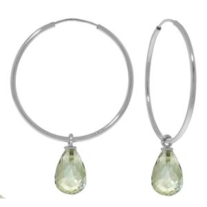 ALARRI 4.5 CTW 14K Solid White Gold Content Light Green Amethyst Earrings