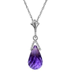 ALARRI 2.25 Carat Silver Necklace Natural Briolette Amethyst