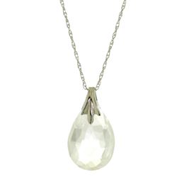 ALARRI 3 Carat Sterling Silver Necklace Briolette White Topaz