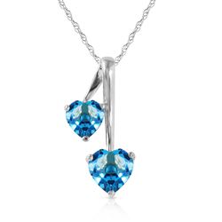 ALARRI 1.4 Carat Silver Hearts Necklace Natural Blue Topaz