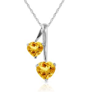 ALARRI 1.4 Carat Silver Hearts Necklace Natural Citrine