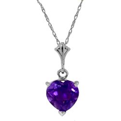 ALARRI 1.15 Carat Silver Necklace Natural Heart Amethyst