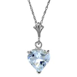 ALARRI 1.15 Carat Silver Necklace Natural Heart Aquamarine